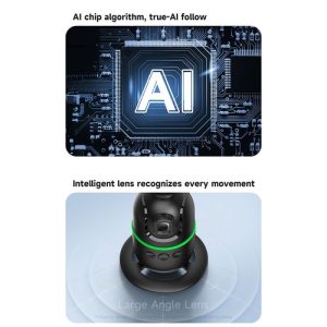 Gesture Controlled AI Face Tracking Tripod with 360 Degree Rotating Phone Mount