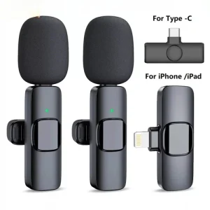 Wireless Lavalier Microphone Clip Mic For iPhone iPad Samsung Recording Vlog