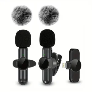 Wireless Lavalier Microphone Mini Mic for iPhone Android Phone Video Recording