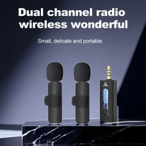 Wireless 3.5mm Lavalier Lapel Microphone Omnidirectional Condenser for Camera