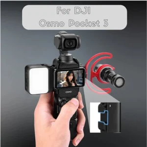 1 Magnetic LED Fill Light Vlog Light for DJI Osmo Pocket 3 Waterproof Action Cam